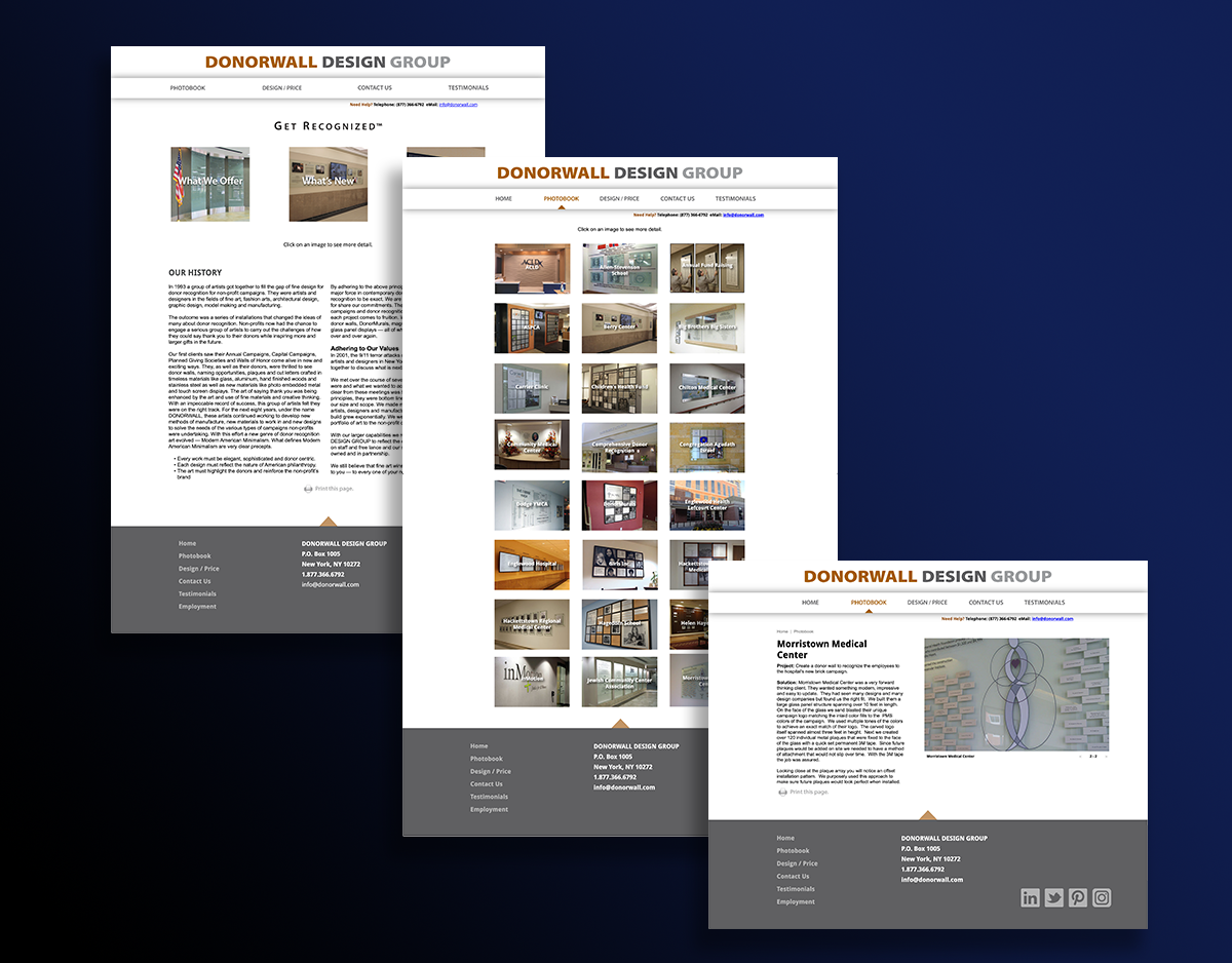 DONORWALL Design Group Website